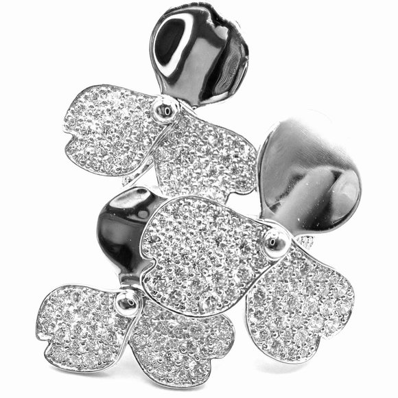 Authentic! Tiffany & Co Paper Flowers Platinum Diamond Large Ring - Picture 4 of 11